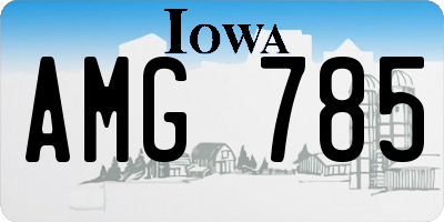 IA license plate AMG785