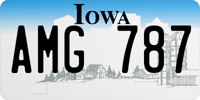 IA license plate AMG787