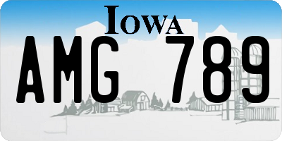 IA license plate AMG789