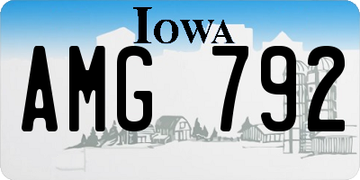 IA license plate AMG792