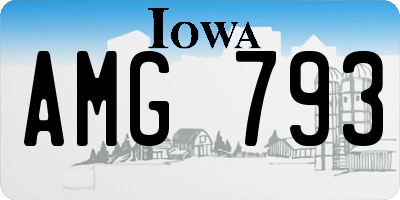 IA license plate AMG793
