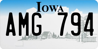 IA license plate AMG794