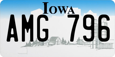 IA license plate AMG796