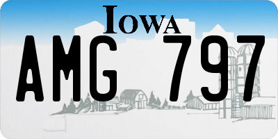 IA license plate AMG797