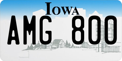 IA license plate AMG800