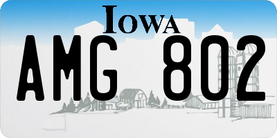 IA license plate AMG802