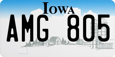 IA license plate AMG805