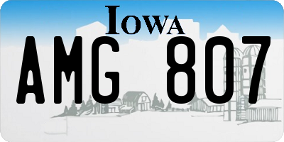 IA license plate AMG807