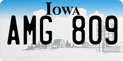 IA license plate AMG809