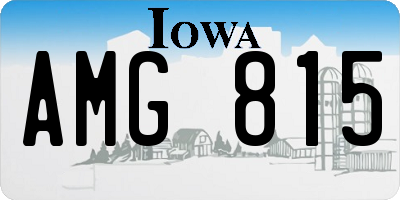IA license plate AMG815