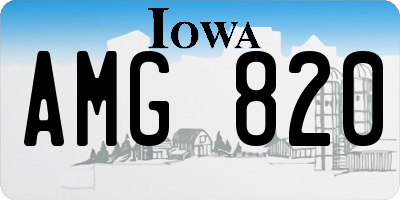 IA license plate AMG820