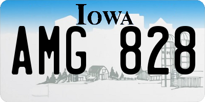 IA license plate AMG828