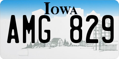 IA license plate AMG829