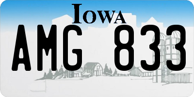 IA license plate AMG833