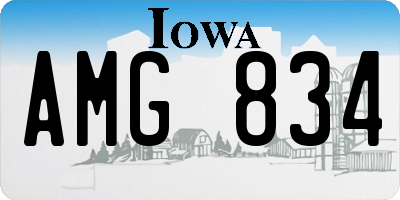 IA license plate AMG834