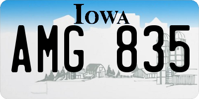 IA license plate AMG835
