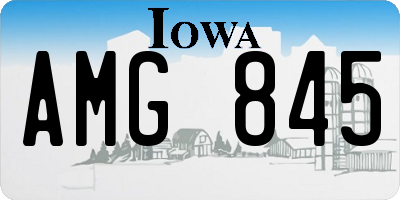 IA license plate AMG845