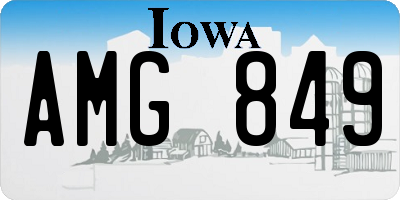 IA license plate AMG849