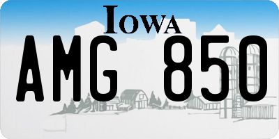 IA license plate AMG850