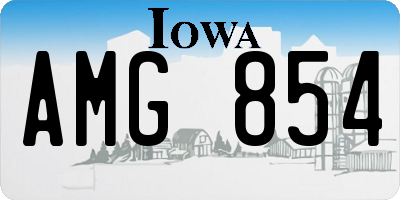 IA license plate AMG854