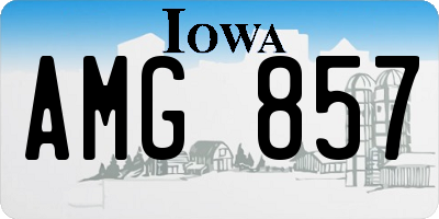 IA license plate AMG857