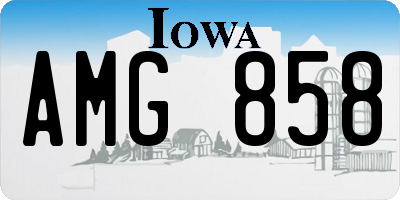 IA license plate AMG858