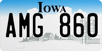 IA license plate AMG860