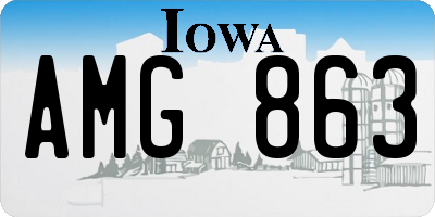 IA license plate AMG863