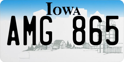 IA license plate AMG865