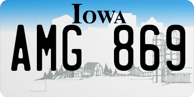 IA license plate AMG869