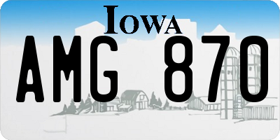 IA license plate AMG870