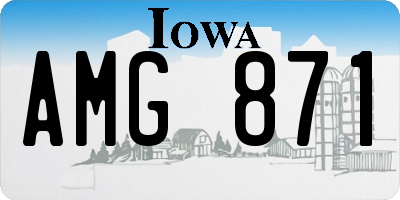 IA license plate AMG871