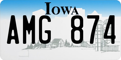 IA license plate AMG874