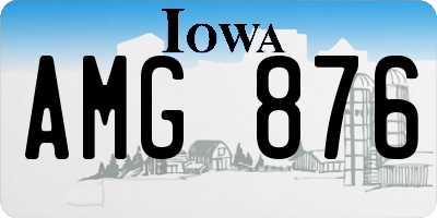 IA license plate AMG876