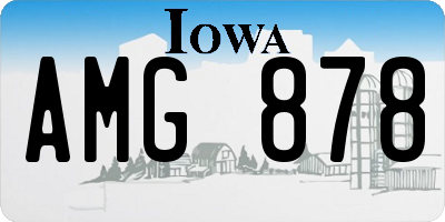 IA license plate AMG878