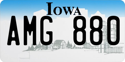 IA license plate AMG880