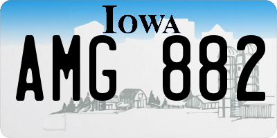IA license plate AMG882