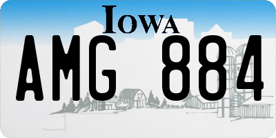IA license plate AMG884