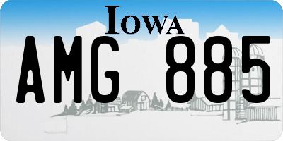 IA license plate AMG885