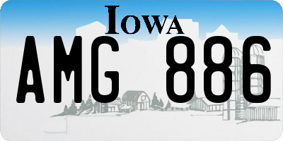 IA license plate AMG886