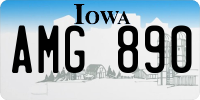 IA license plate AMG890
