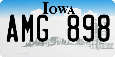 IA license plate AMG898
