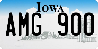 IA license plate AMG900