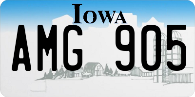 IA license plate AMG905