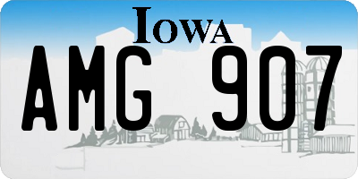 IA license plate AMG907