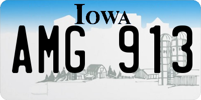 IA license plate AMG913