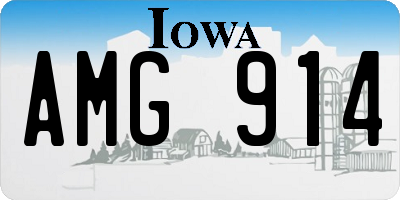 IA license plate AMG914