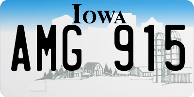 IA license plate AMG915