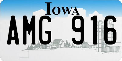 IA license plate AMG916