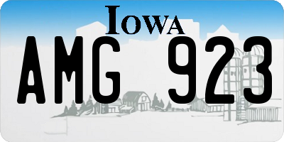 IA license plate AMG923